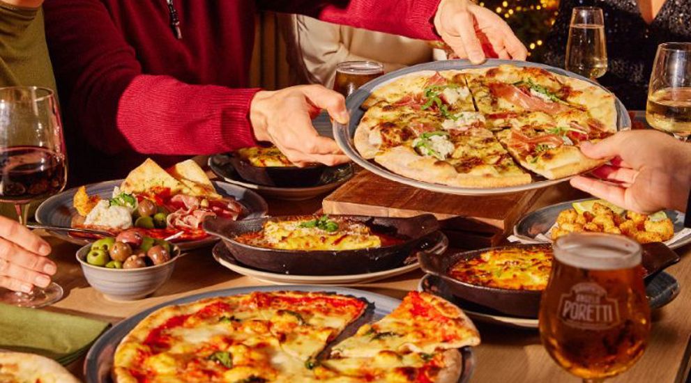 Friends enjoying an Italian Feast