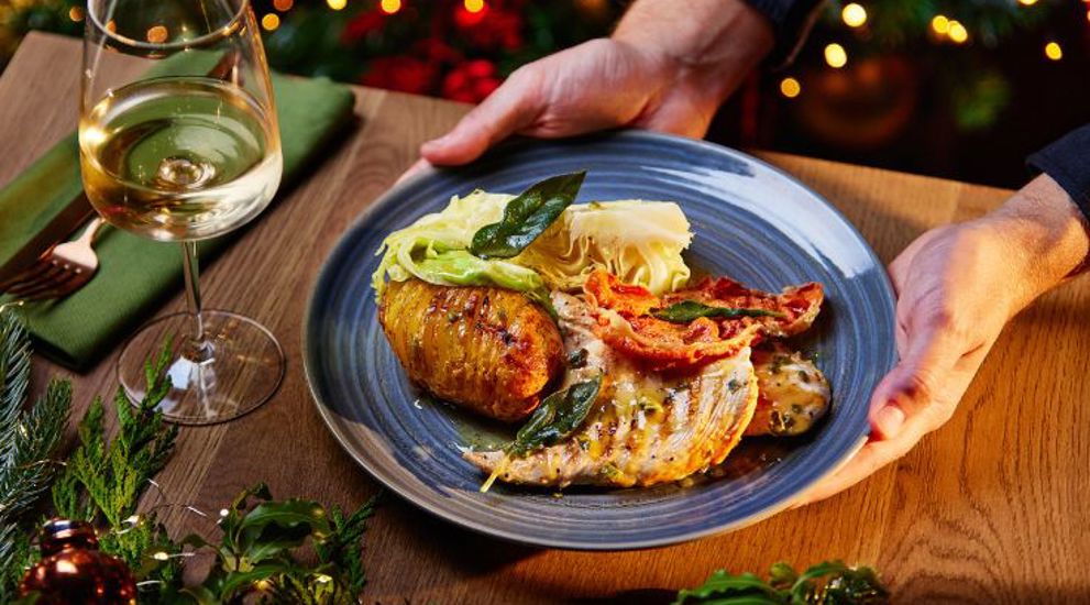 Chritsmas dish being served