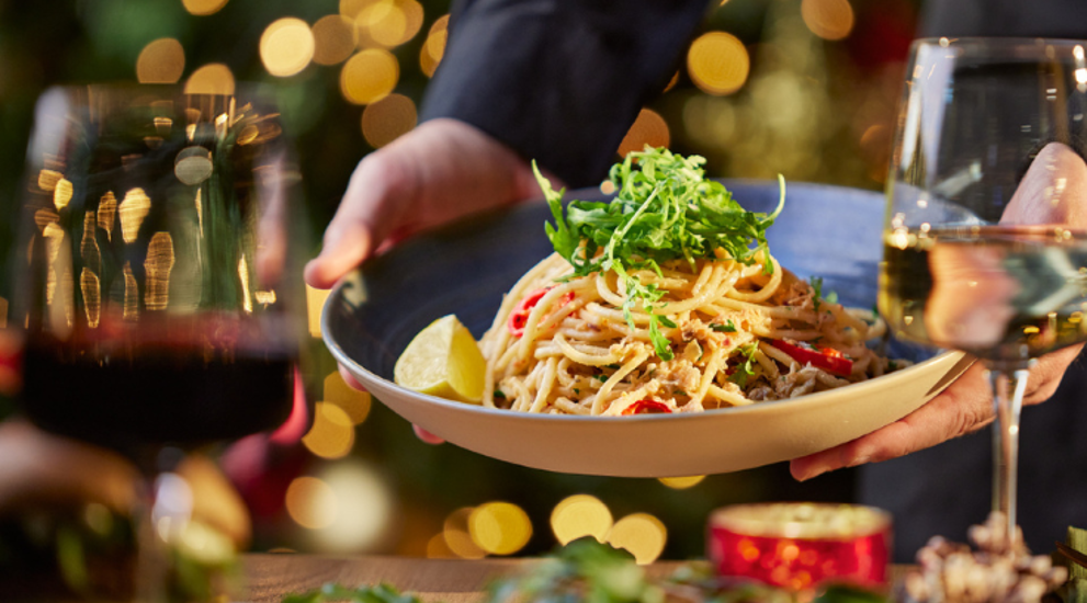 Chritsmas dish being served