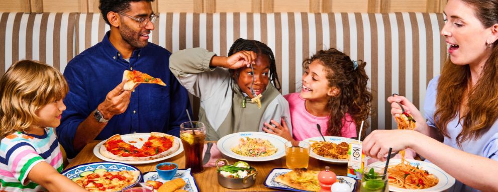 Kids enjoying a free meal at Prezzo